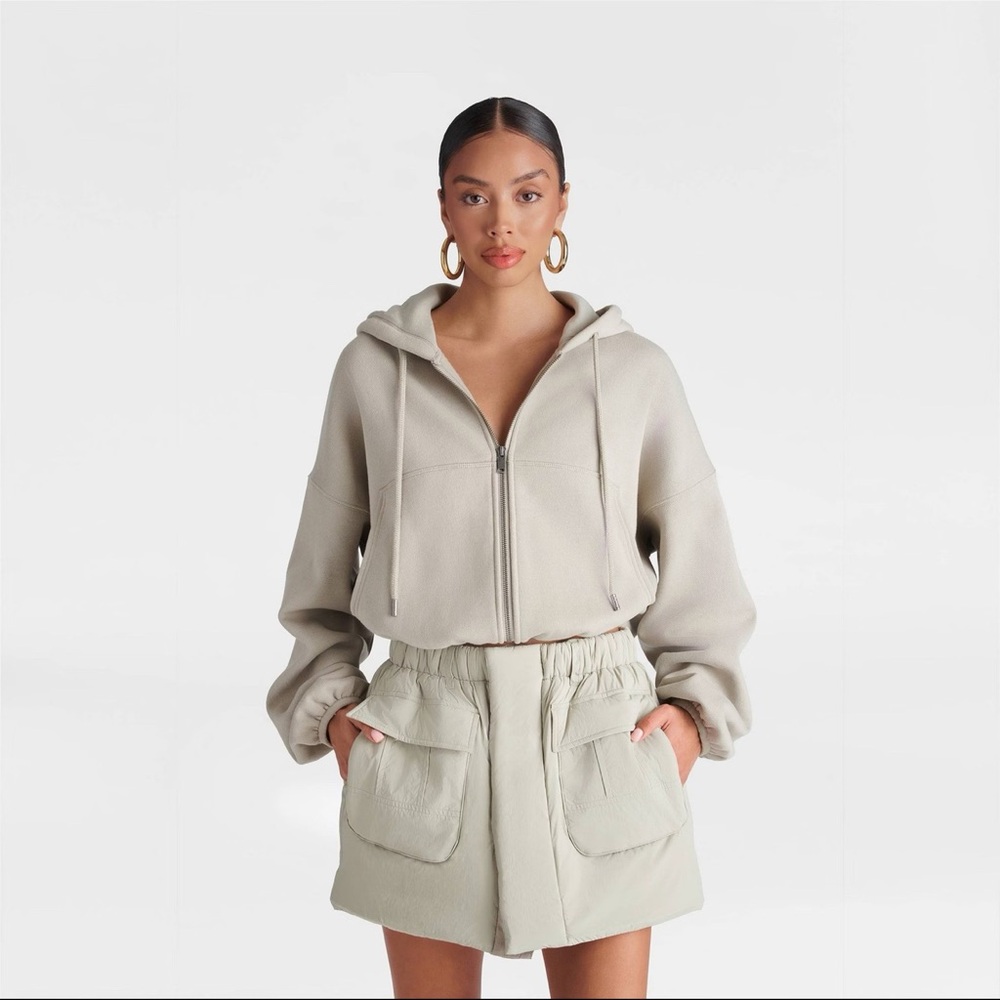 KBB by KAHLANA The Zip-Up Hoodie Sweatshirt Sage Green